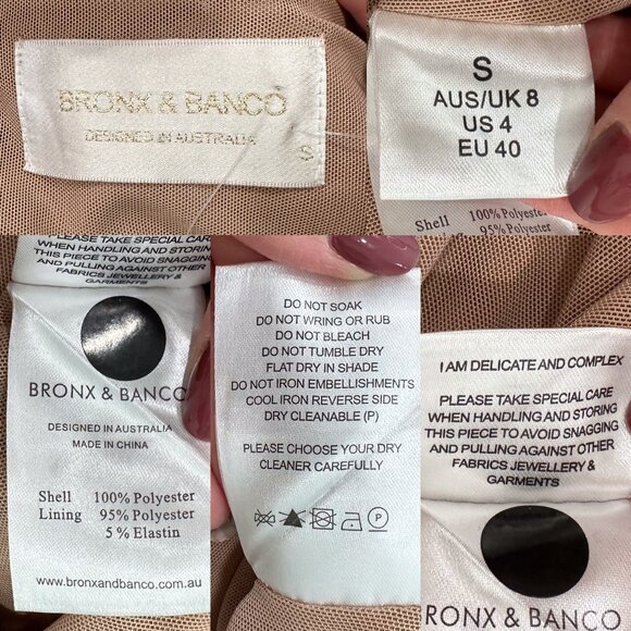 Bronx and Banco Purple Fiora Sequin Embroidered Mesh ¾ Sleeve Mini Dress Size 4 - Picture 5 of 17